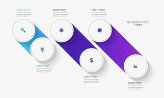 plantilla de diseño de etiquetas infográficas vectoriales con iconos y 6 opciones o pasos. se puede utilizar para diagramas de proceso, presentaciones, diseño de flujo de trabajo, banner, diagrama de flujo, gráfico de información. vector