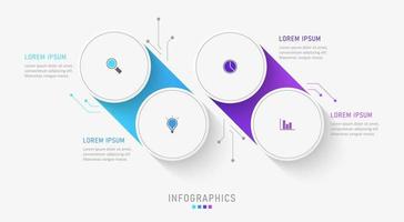 Vector Infographic label design template with icons and 4 options or steps. Can be used for process diagram, presentations, workflow layout, banner, flow chart, info graph.