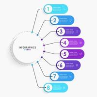 plantilla de diseño de etiquetas infográficas vectoriales con iconos y 8 opciones o pasos. se puede utilizar para diagramas de proceso, presentaciones, diseño de flujo de trabajo, banner, diagrama de flujo, gráfico de información. vector