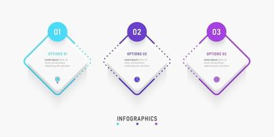 Vector Infographic label design template with icons and 3 options or steps. Can be used for process diagram, presentations, workflow layout, banner, flow chart, info graph.