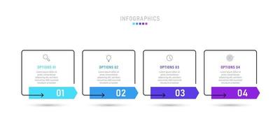 Vector Infographic label design template with icons and 4 options or steps. Can be used for process diagram, presentations, workflow layout, banner, flow chart, info graph.