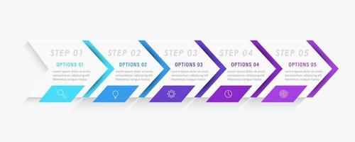 Vector Infographic label design template with icons and 5 options or steps. Can be used for process diagram, presentations, workflow layout, banner, flow chart, info graph.