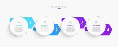 Vector Infographic label design template with icons and 4 options or steps. Can be used for process diagram, presentations, workflow layout, banner, flow chart, info graph.