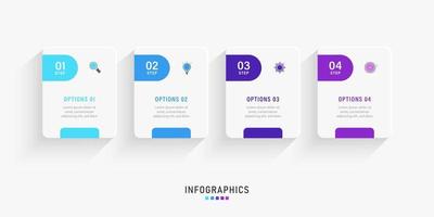 Vector Infographic label design template with icons and 4 options or steps. Can be used for process diagram, presentations, workflow layout, banner, flow chart, info graph.