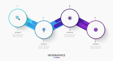 Vector Infographic label design template with icons and 4 options or steps. Can be used for process diagram, presentations, workflow layout, banner, flow chart, info graph.