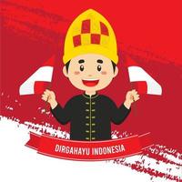 Indonesia Independence Day With Character vector