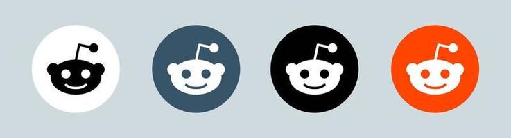 Reddit logo in circle. Popular social media logotype vector illustration.