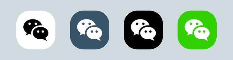 Wechat logo in square. Messaging apps logotype vector illustration.