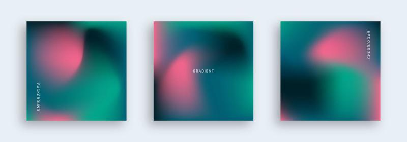 Colorful gradient background. Square post template collection.