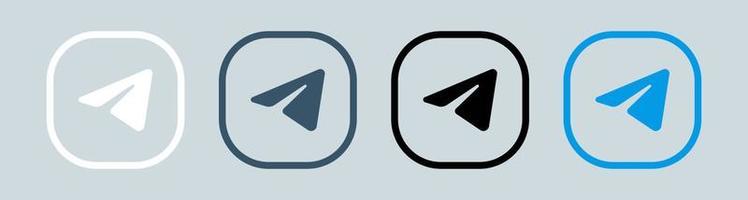 Telegram logo in square line. Popular messaging app logotype vector illustration.