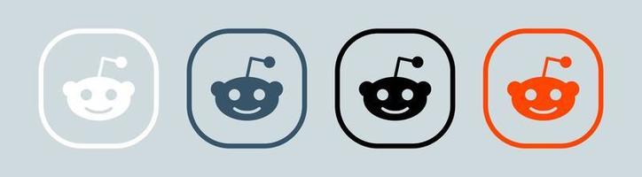 Reddit logo in square line. Popular social media logotype vector illustration.