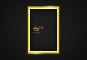 Golden frame mockup on a black background. Luxury golden mockup portrait background. vector