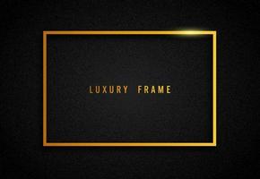 Luxury golden frame mockup. Landscape minimal frame in a black backround. vector