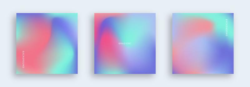 Colorful gradient background. Square post template collection.