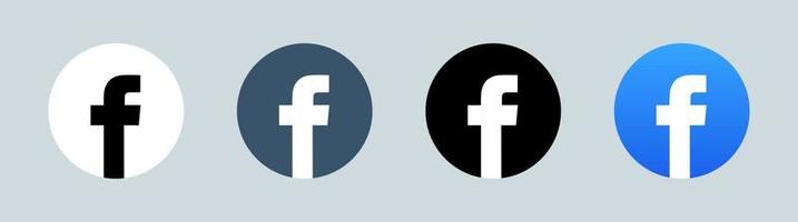 Facebook logo in circle shape. Popular social media logotype. vector