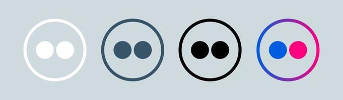Flickr logo in circle line. Popular social network logotype vector illustration.