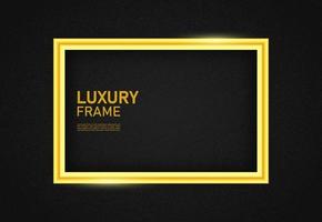 Golden frame mockup on a black background. Luxury golden mockup landscape background. vector