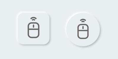 Computer mouse line icon in neomorphic design style. Wireless mouse signs vector illustration.