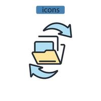 compartir archivos iconos símbolo elementos vectoriales para infografía web vector