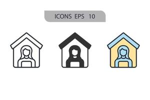 employee women icons  symbol vector elements for infographic web