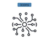 iconos de redes neuronales simbolizan elementos vectoriales para web infográfico vector