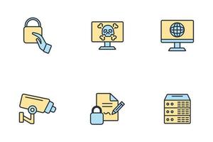 conjunto de iconos de privacidad. elementos de vector de símbolo de paquete de privacidad para web de infografía