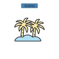 iconos de palma símbolo elementos vectoriales para web infográfico vector