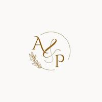 AP initial wedding monogram logo vector