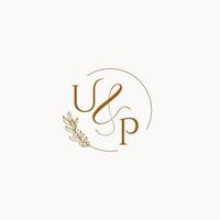 UP initial wedding monogram logo vector