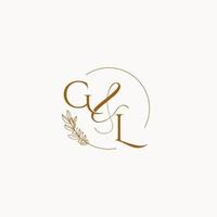 GL initial wedding monogram logo vector