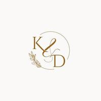 KD initial wedding monogram logo vector