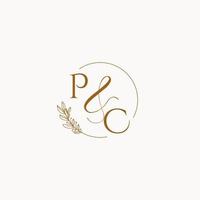 PC initial wedding monogram logo vector