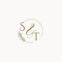 ST initial wedding monogram logo vector