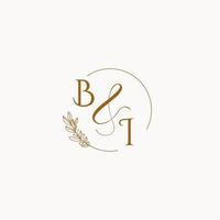 BI initial wedding monogram logo vector