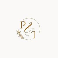 PI initial wedding monogram logo vector