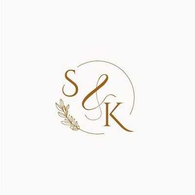 SK initial wedding monogram logo