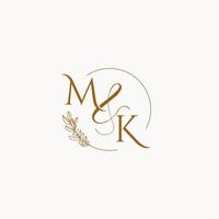 MK initial wedding monogram logo vector