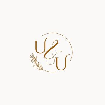 logotipo de monograma de boda inicial uu vector