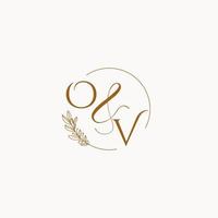 OV initial wedding monogram logo vector