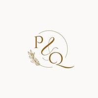 PQ initial wedding monogram logo vector