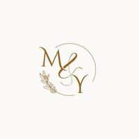 MY initial wedding monogram logo vector