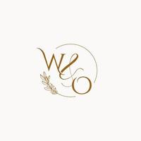 WO initial wedding monogram logo vector