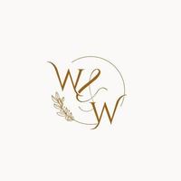 WW initial wedding monogram logo vector