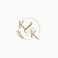 KK initial wedding monogram logo vector