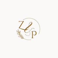 ZP initial wedding monogram logo vector
