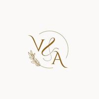 va logotipo de monograma de boda inicial vector