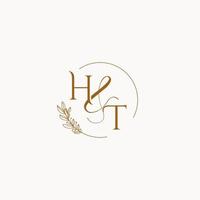 HT initial wedding monogram logo vector