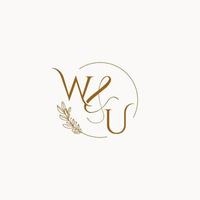 logotipo de monograma de boda inicial de wu vector