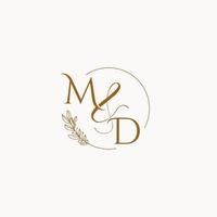 MD initial wedding monogram logo vector