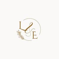 LE initial wedding monogram logo vector